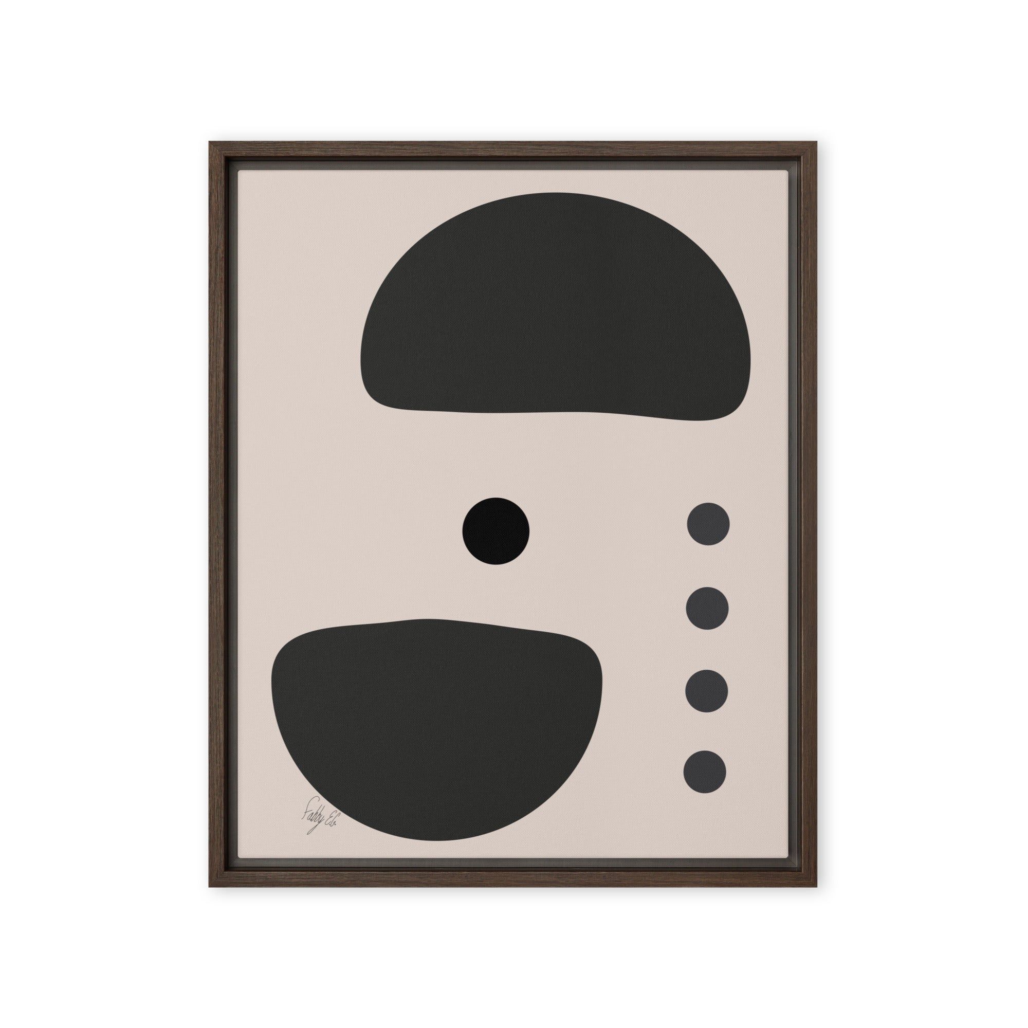 Dots taking sides Light pale framed canvas