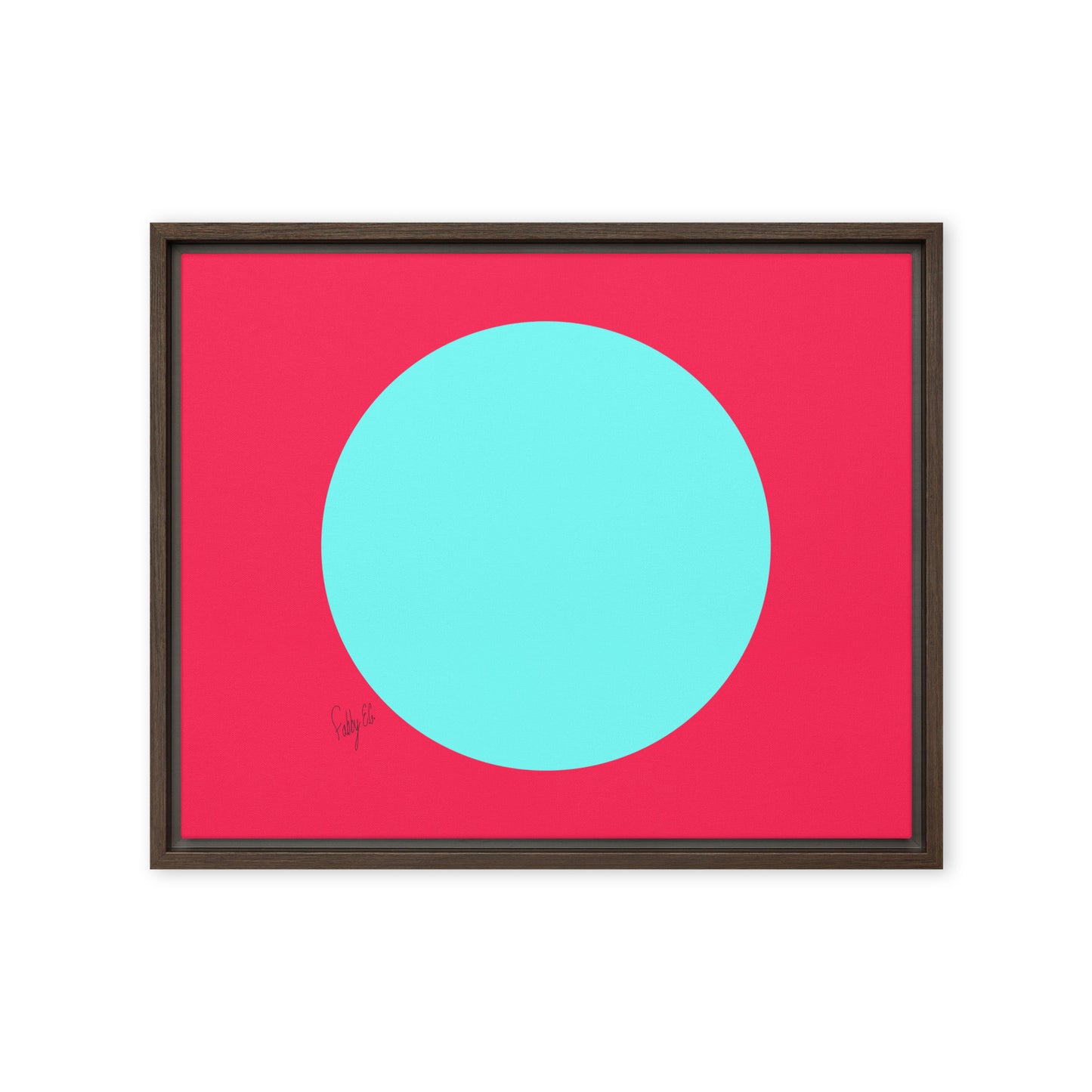 Circling around pink framed canvas