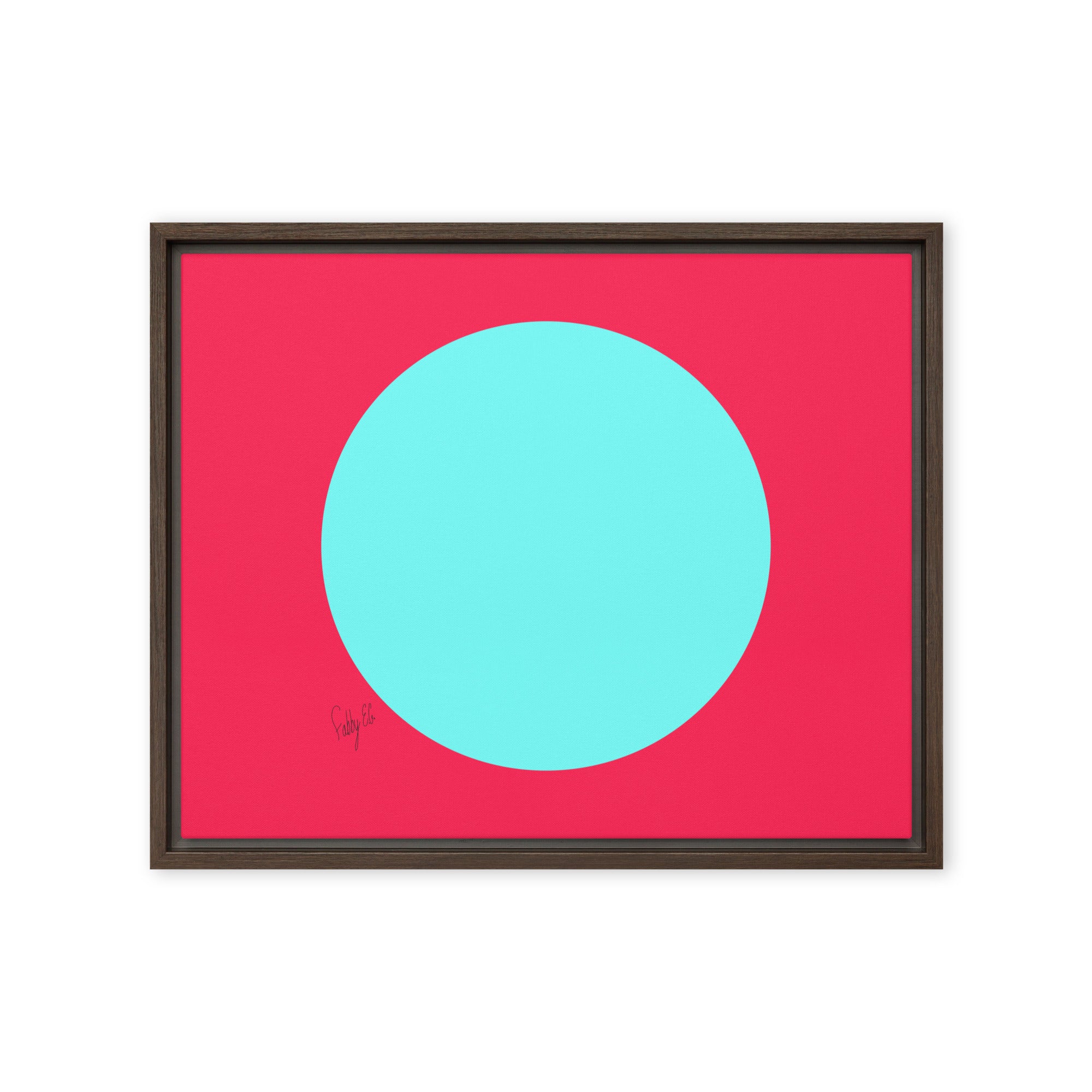 Circling around pink framed canvas