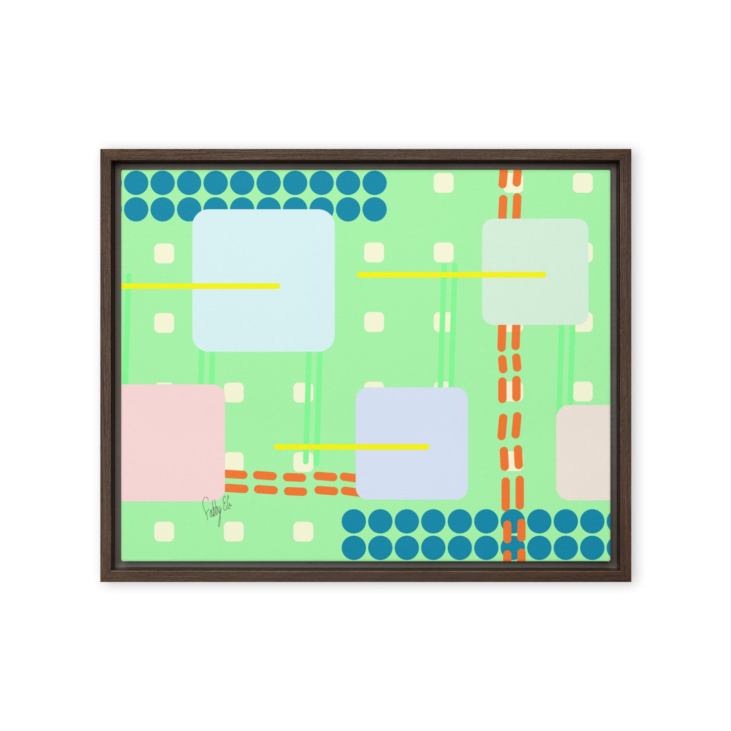 Off grid green framed canvas