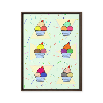 Ice cream time framed canvas