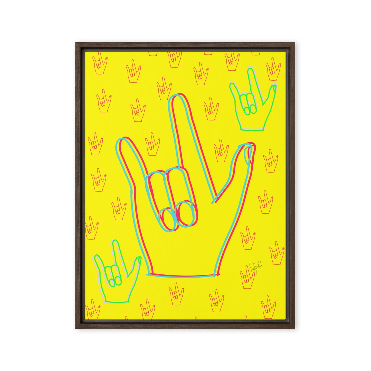 I love you sign language framed canvas