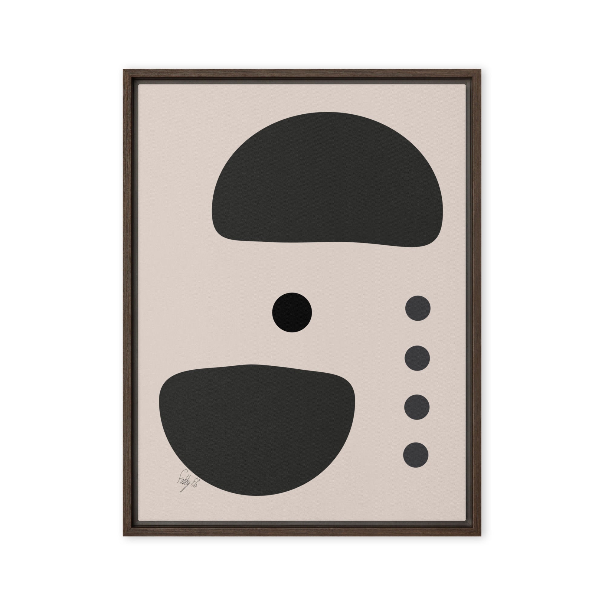 Dots taking sides Light pale framed canvas