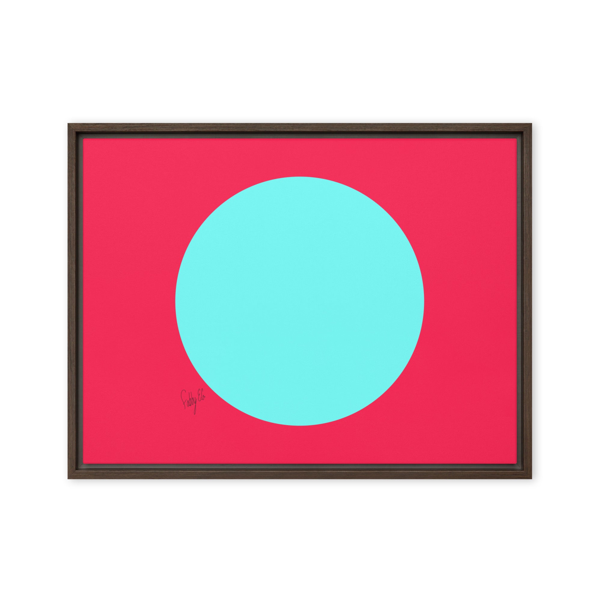 Circling around pink framed canvas