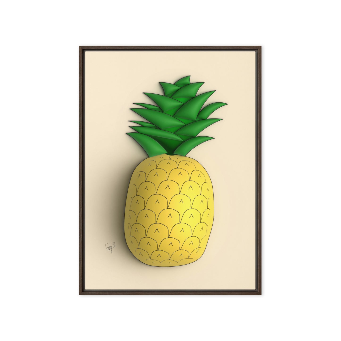 Pineapple 3D framed canvas