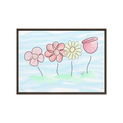 Buying myself four flowers framed canvas