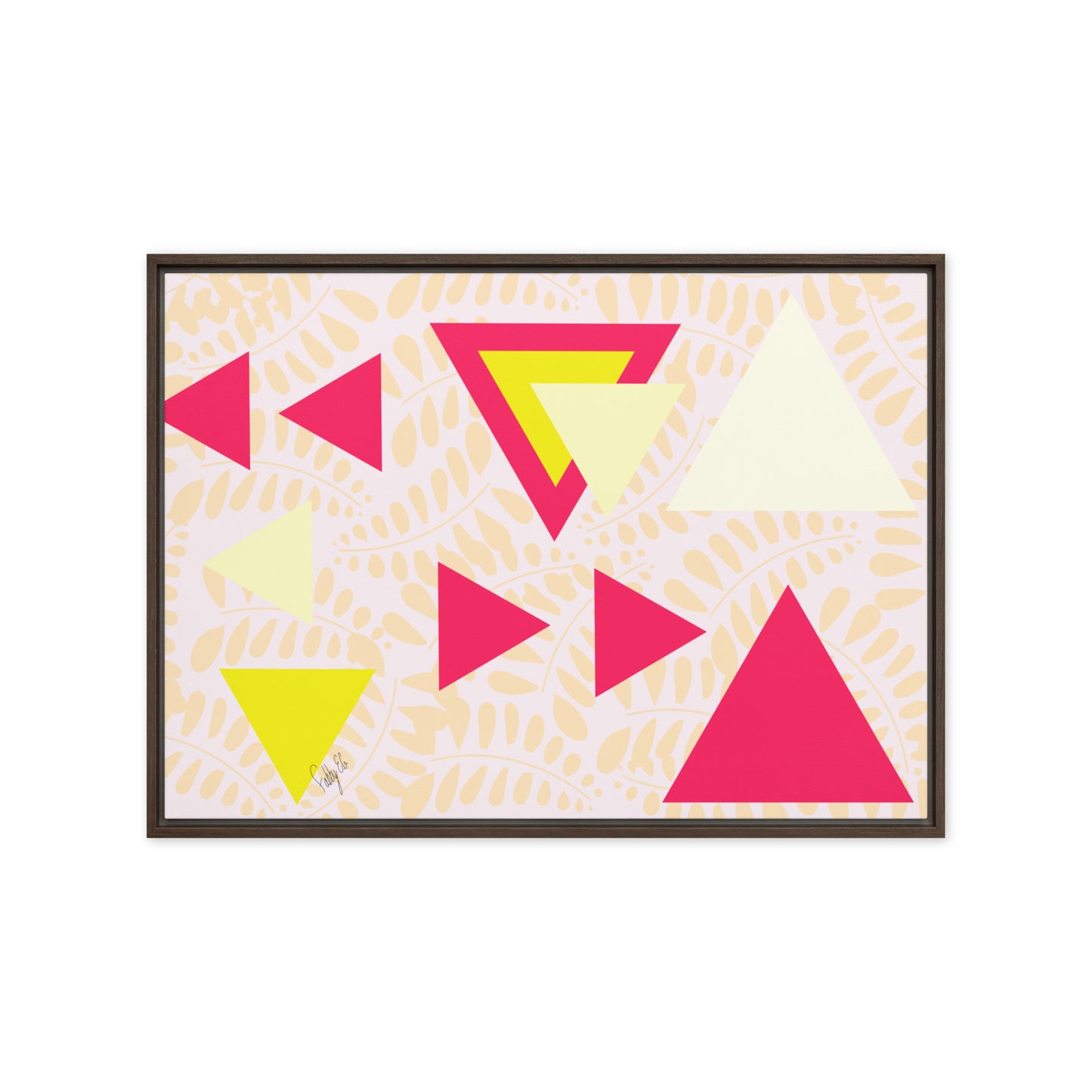 Triangular petals framed canvas