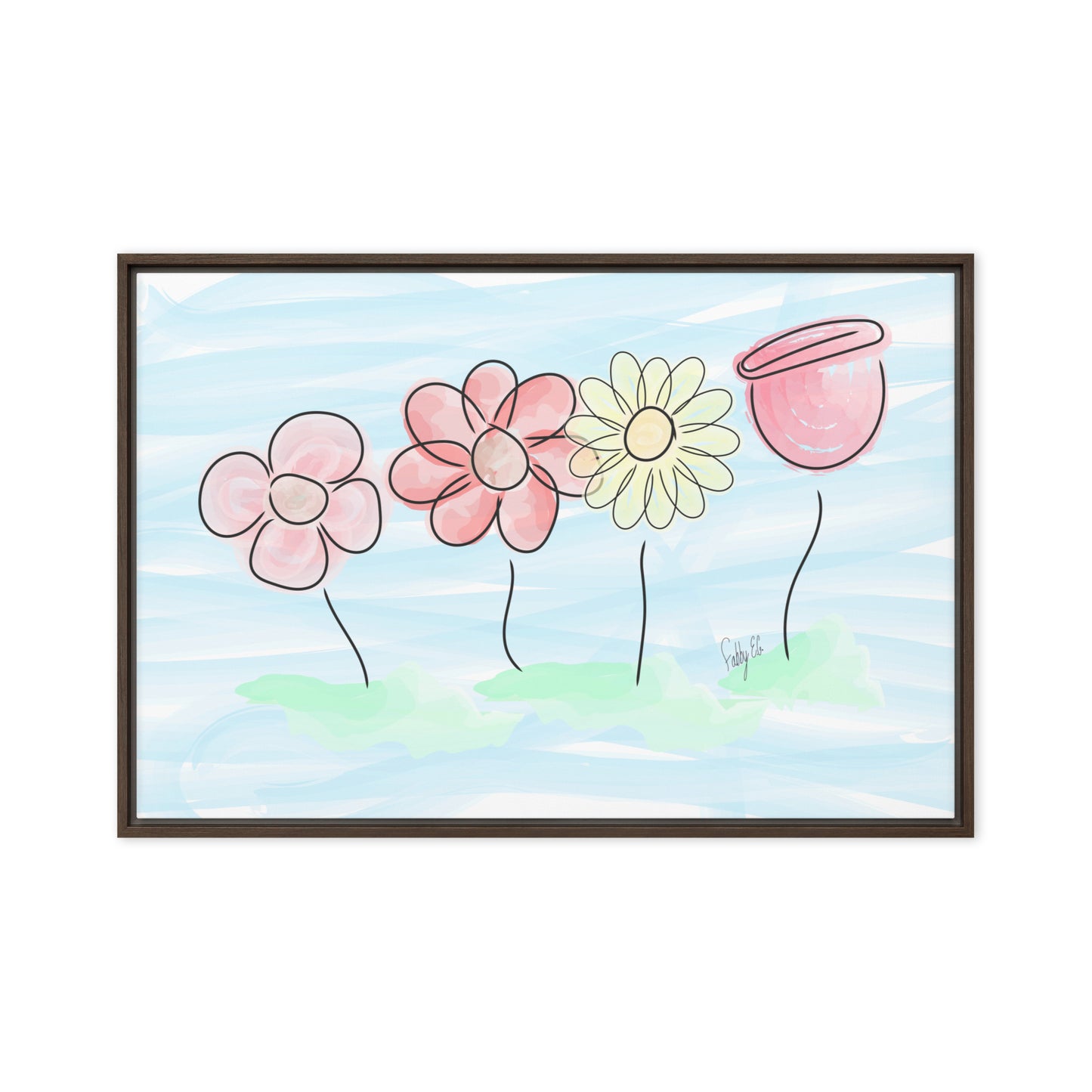 Buying myself four flowers framed canvas