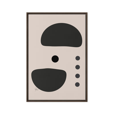 Dots taking sides Light pale framed canvas