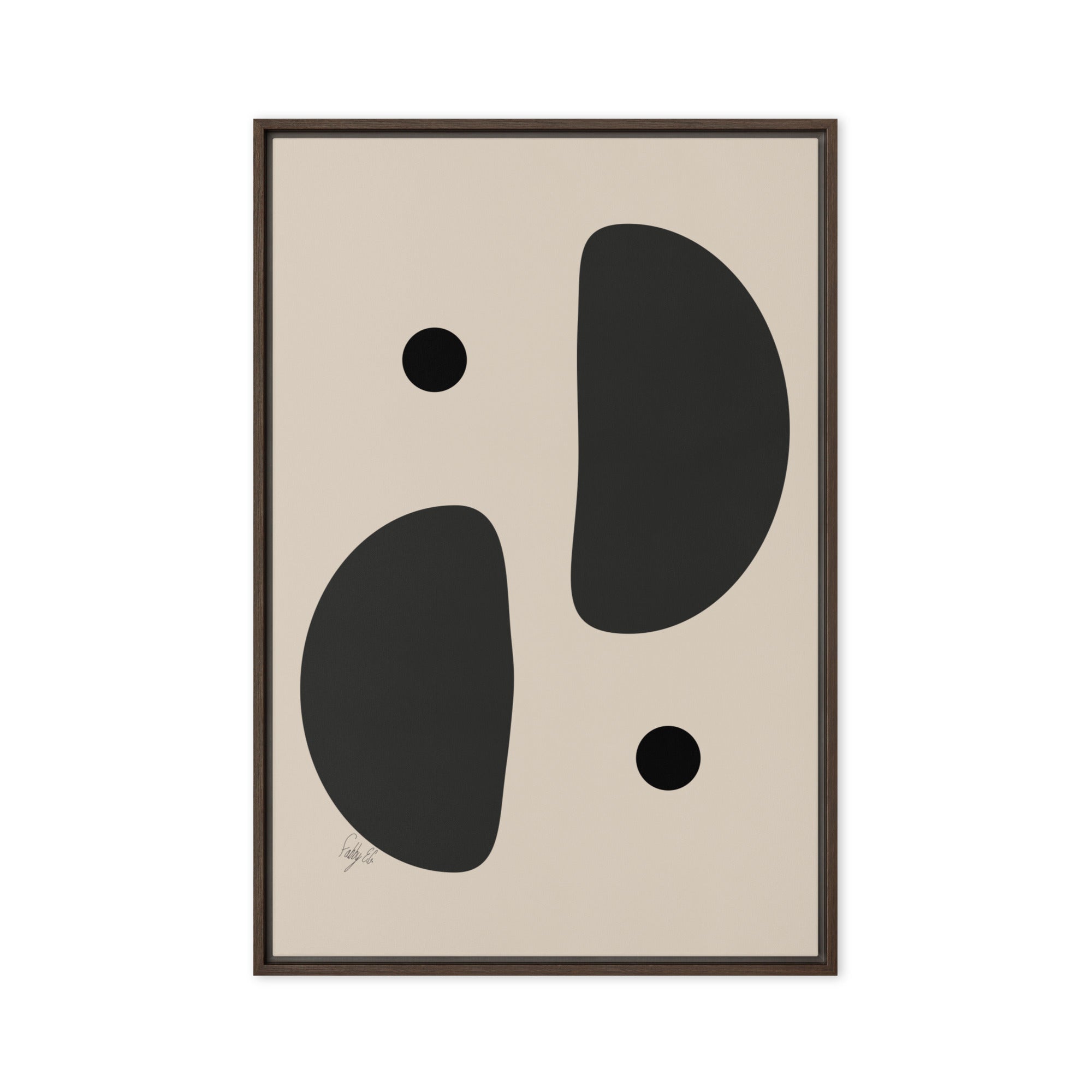 Mirror effect dots pale framed canvas