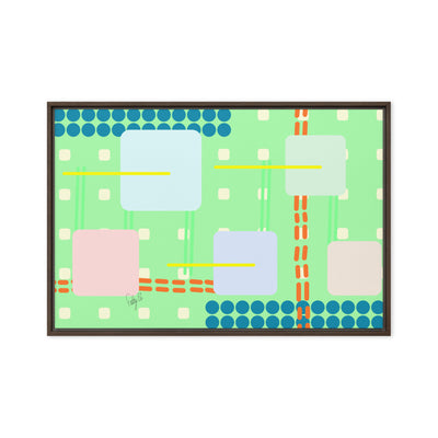 Off grid green framed canvas