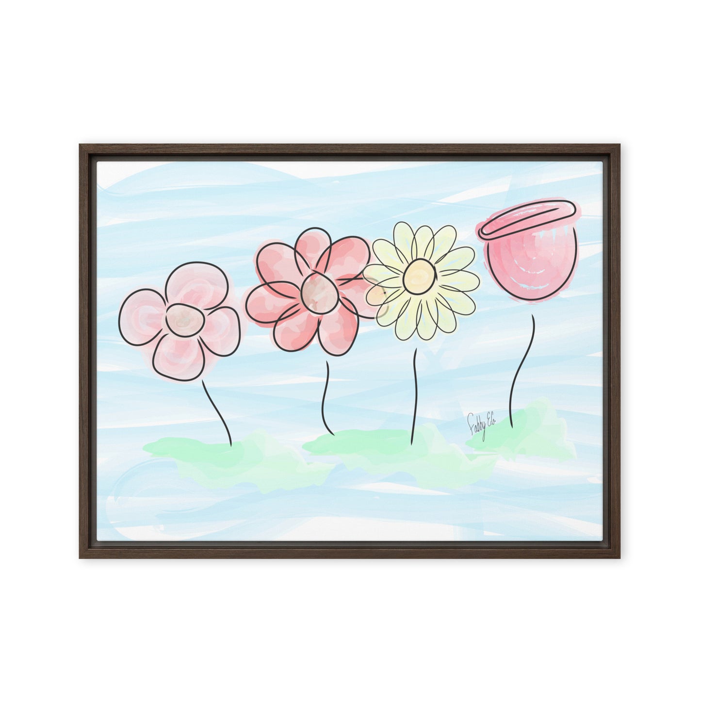 Buying myself four flowers framed canvas