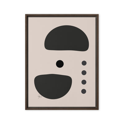 Dots taking sides Light pale framed canvas