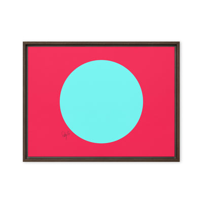 Circling around pink framed canvas
