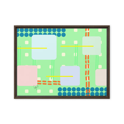 Off grid green framed canvas