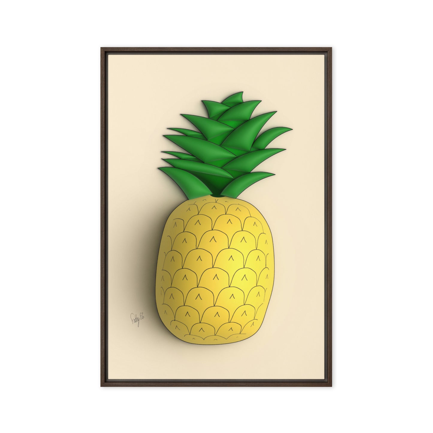 Pineapple 3D framed canvas