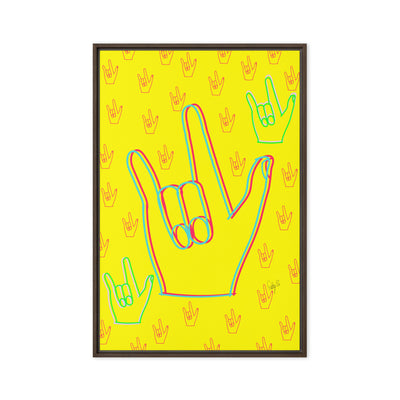 I love you sign language framed canvas