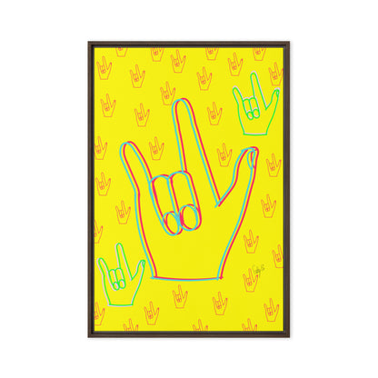 I love you sign language framed canvas