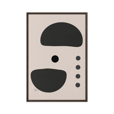 Dots taking sides Light pale framed canvas