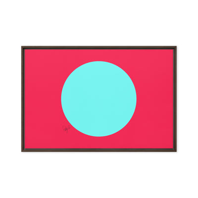 Circling around pink framed canvas