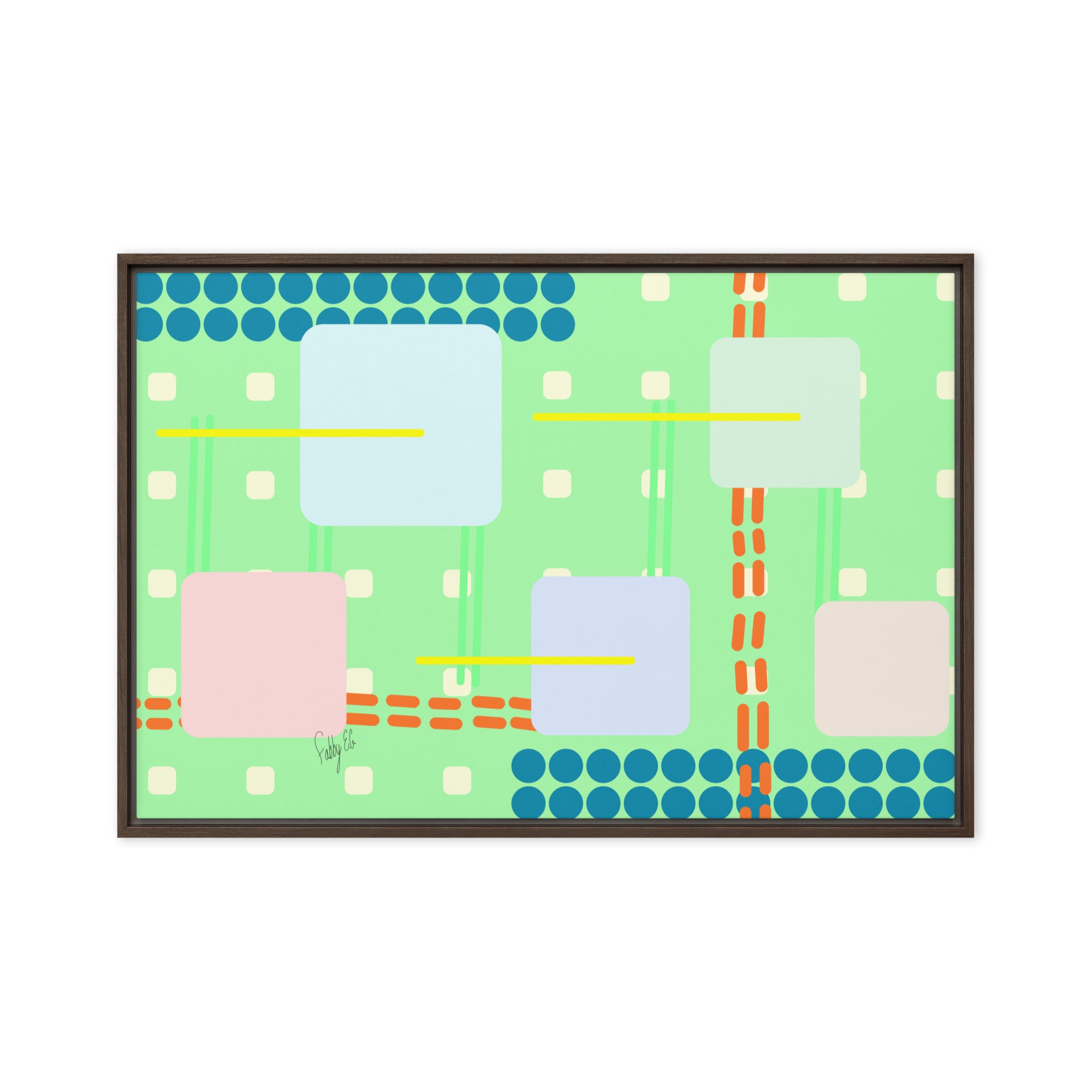 Off grid green framed canvas