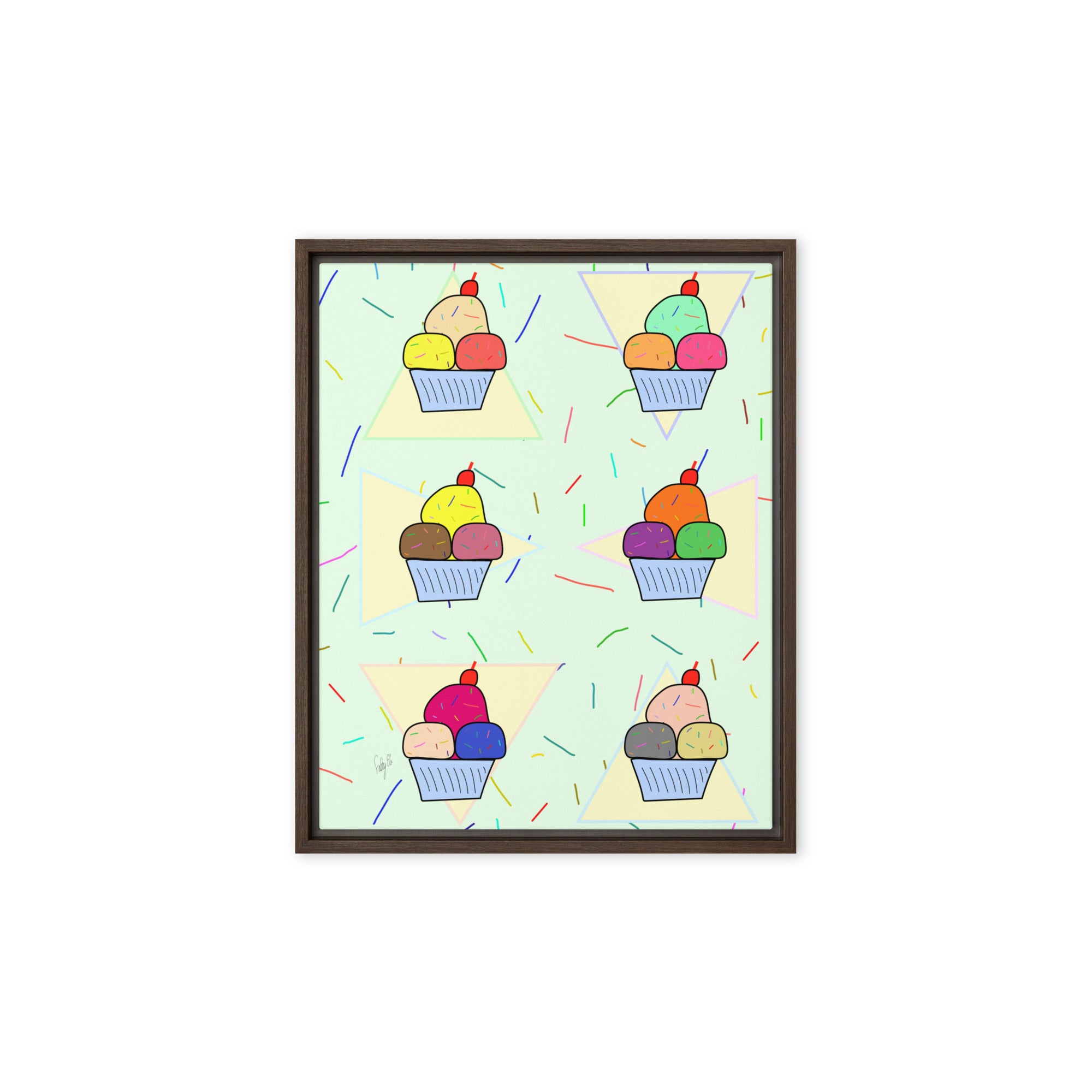 Ice cream time framed canvas