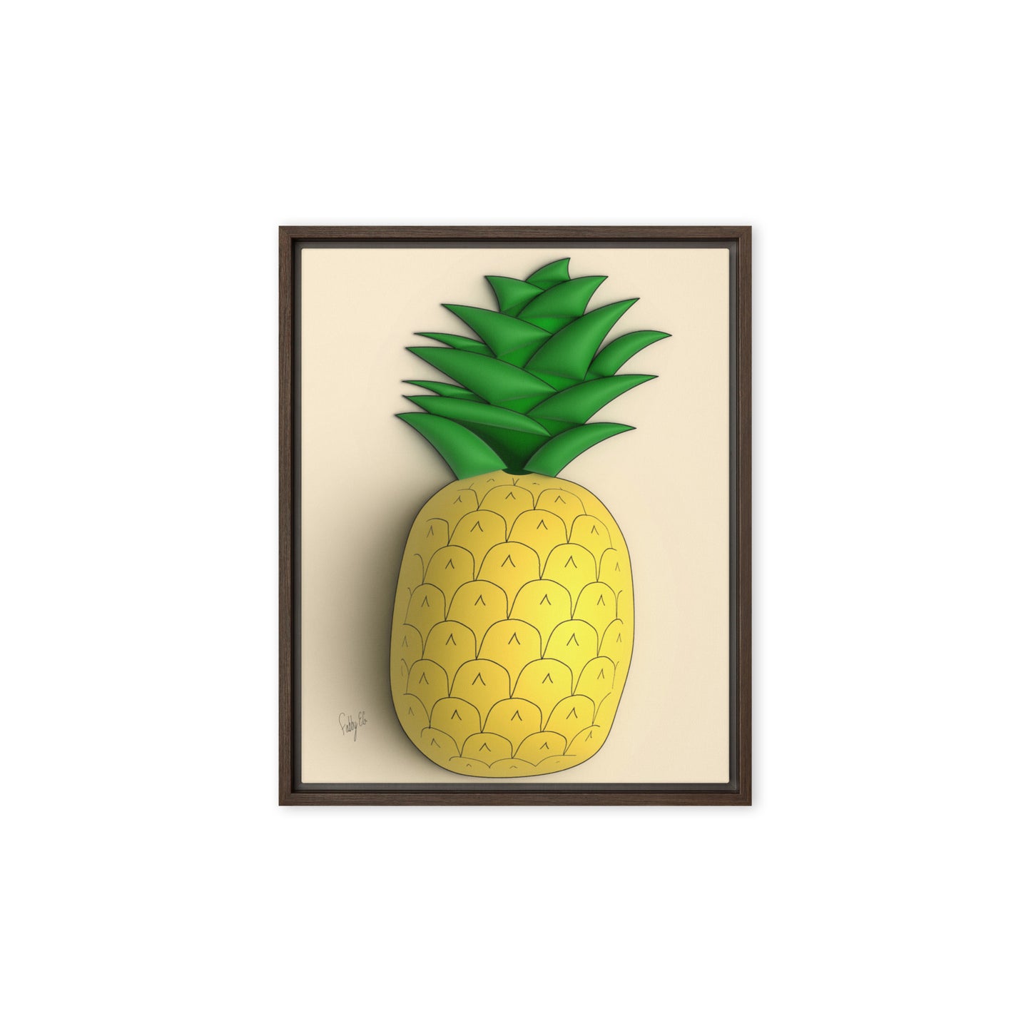 Pineapple 3D framed canvas