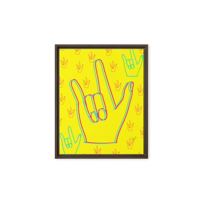 I love you sign language framed canvas