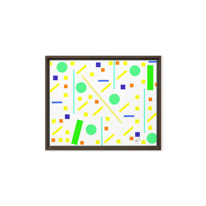 Squares and petite rectangles (white) framed canvas