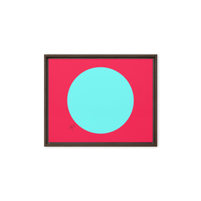 Circling around pink framed canvas