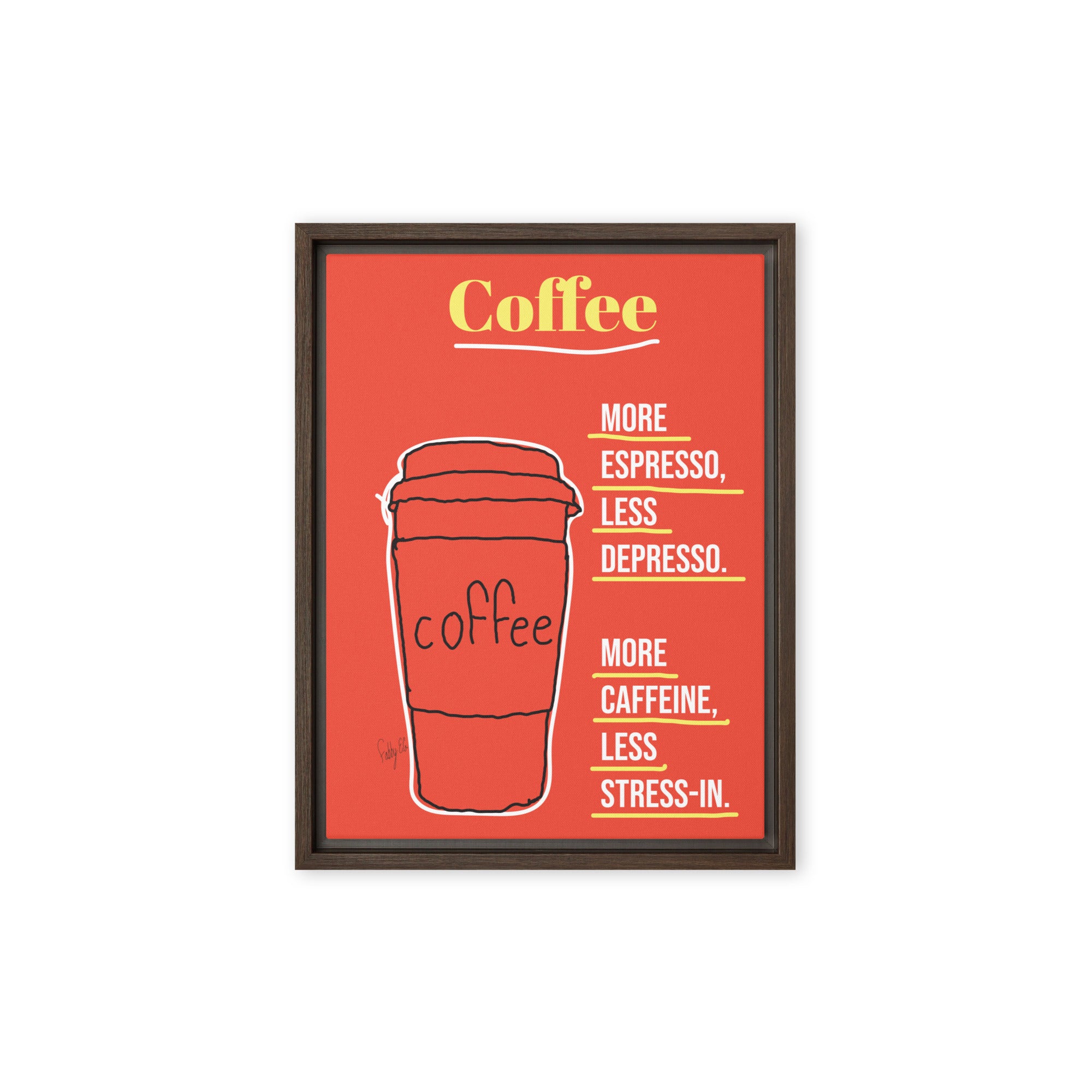More espresso framed canvas