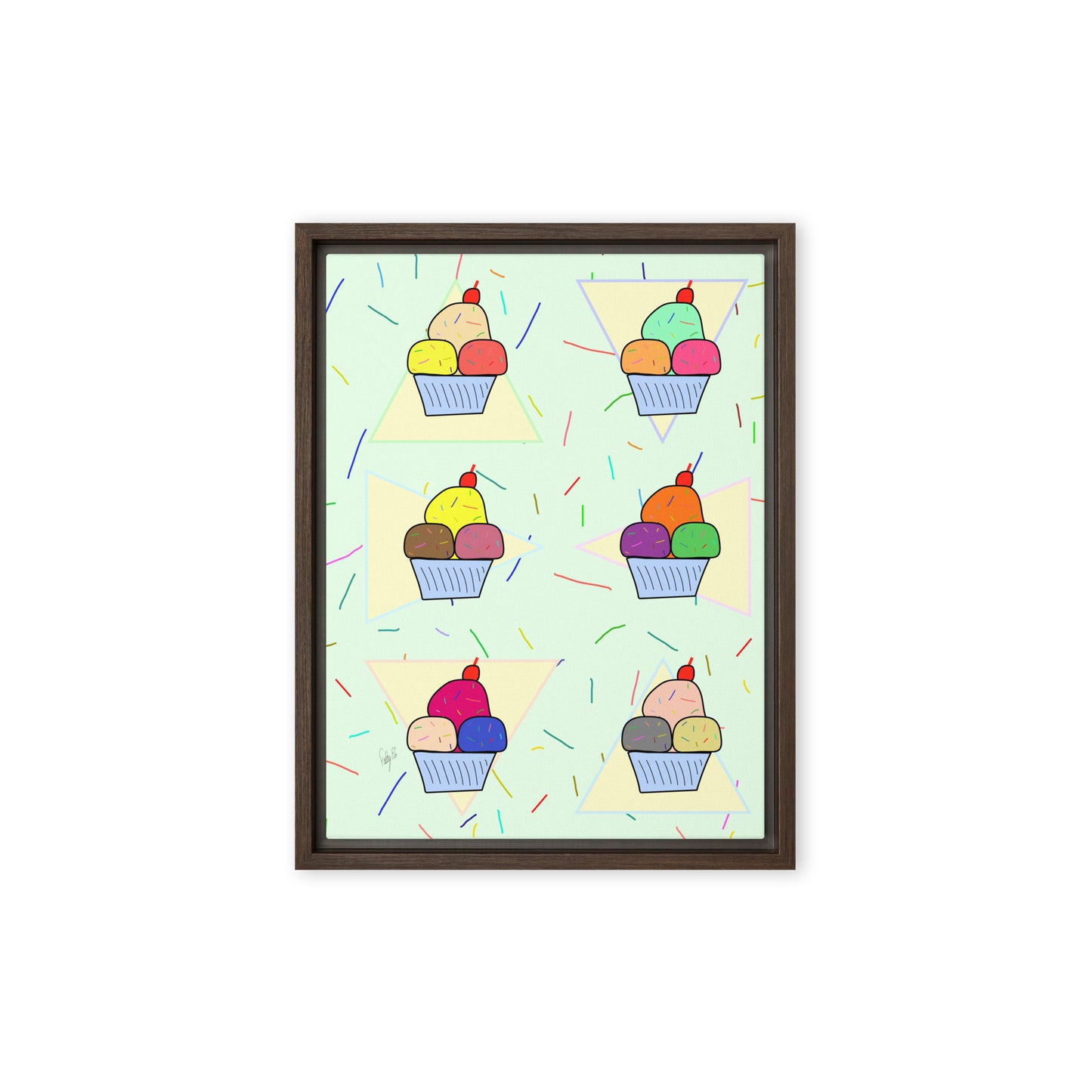 Ice cream time framed canvas