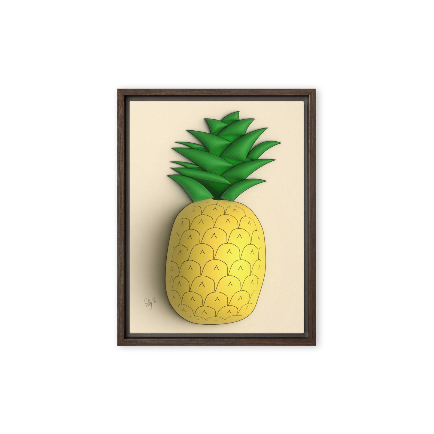 Pineapple 3D framed canvas