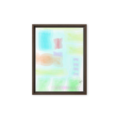 Watercolor abstract framed canvas