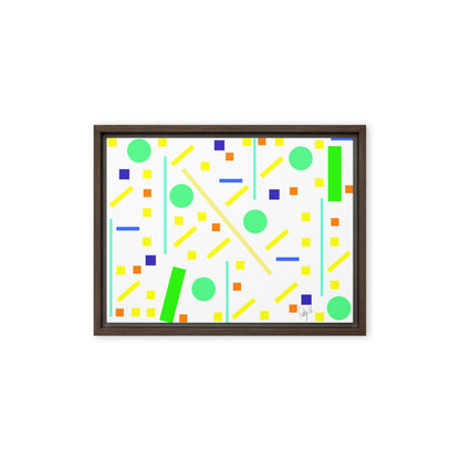 Squares and petite rectangles (white) framed canvas