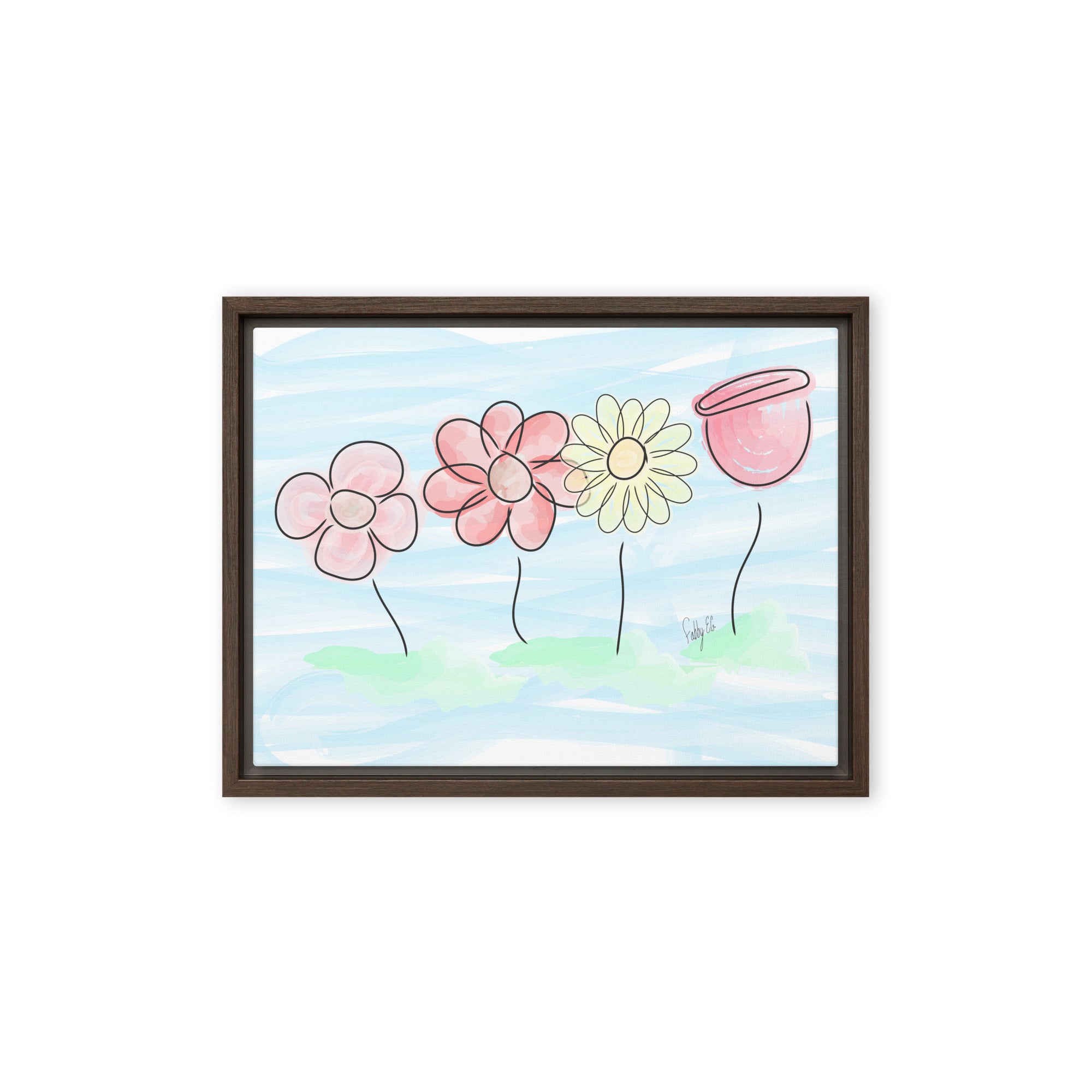 Buying myself four flowers framed canvas