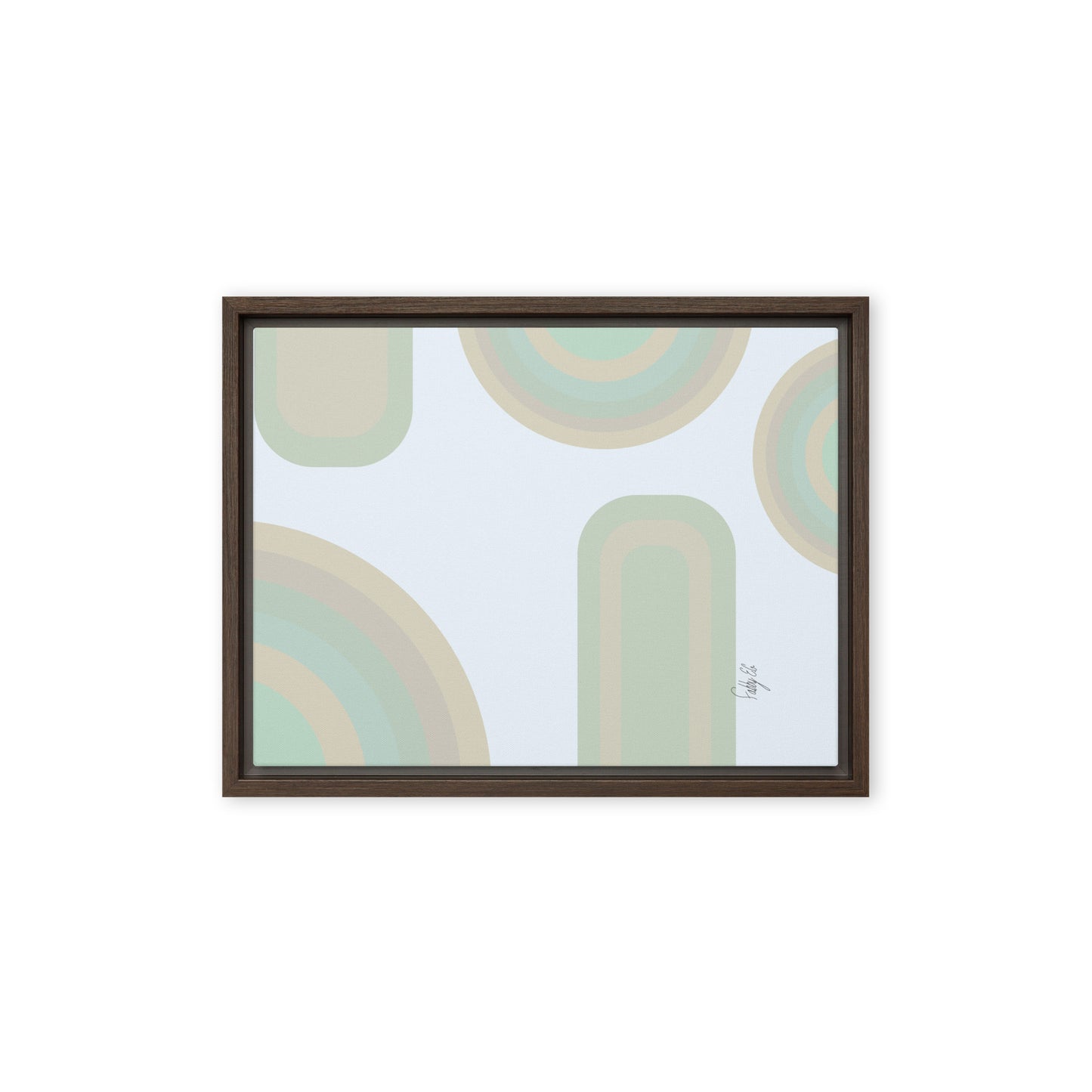 Neutral patterns blue framed canvas