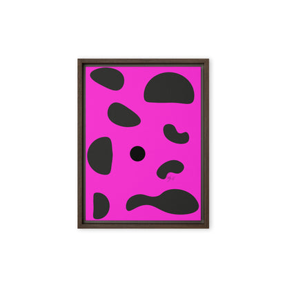 Dots pink framed canvas