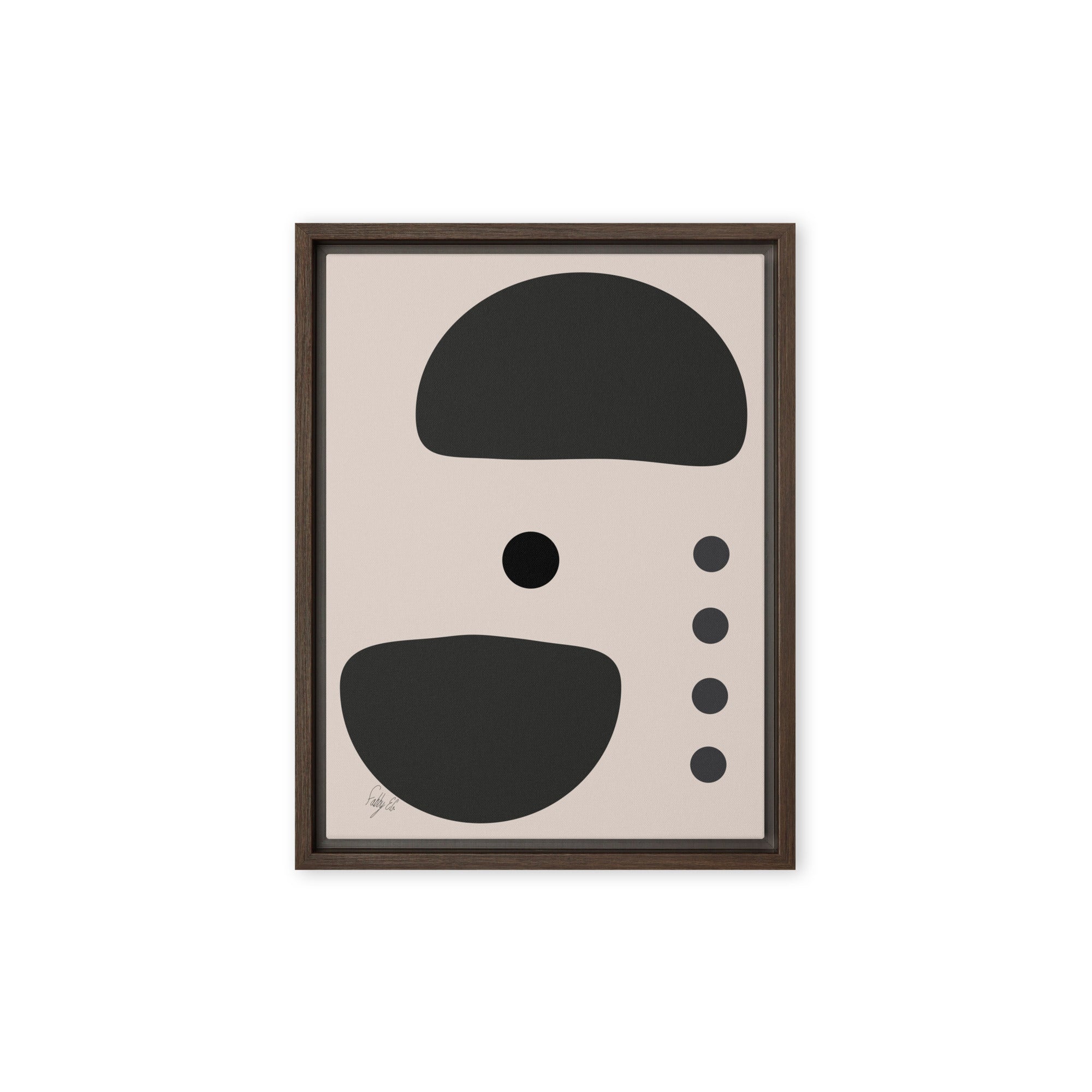 Dots taking sides Light pale framed canvas