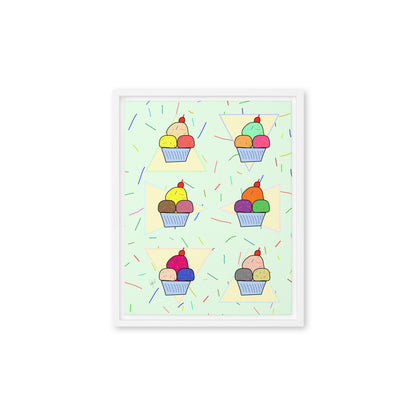 Ice cream time framed canvas