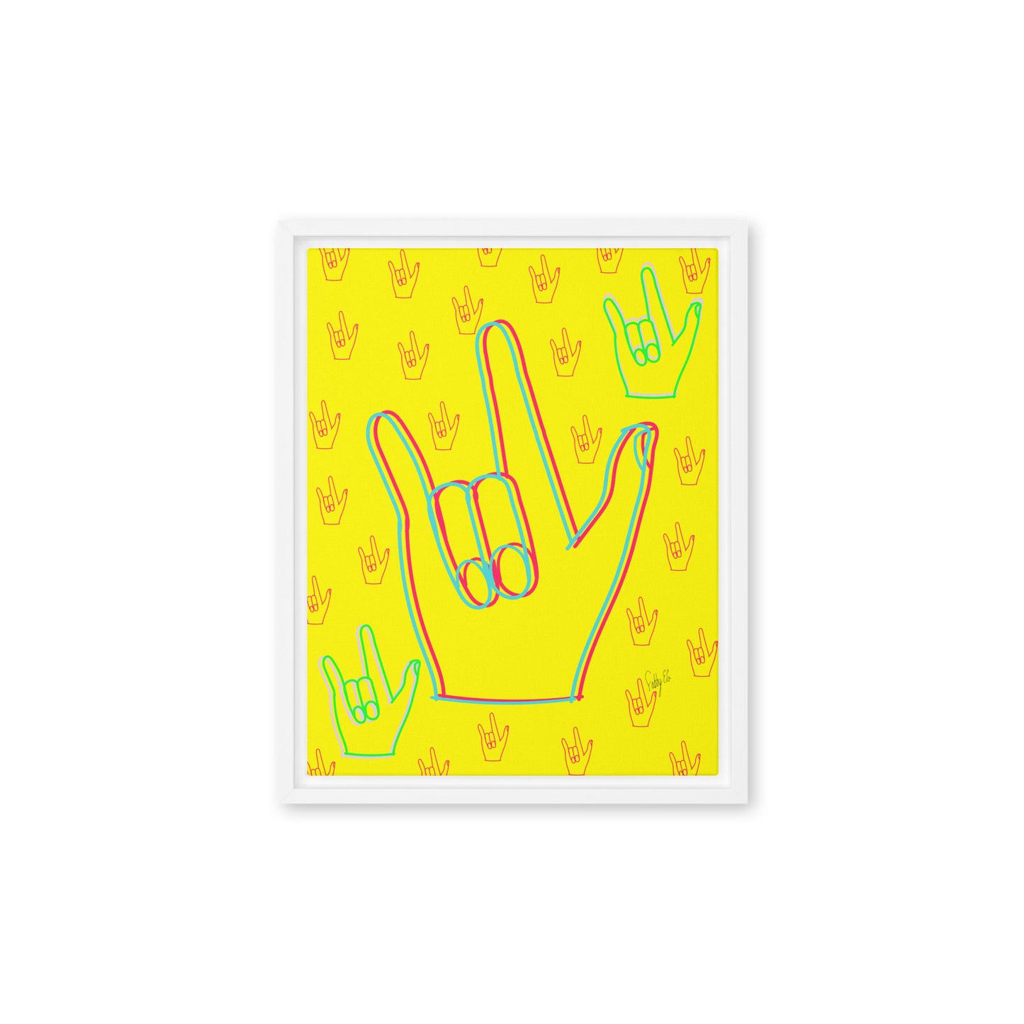 I love you sign language framed canvas