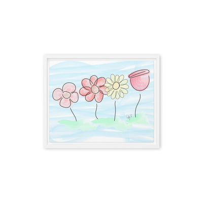 Buying myself four flowers framed canvas