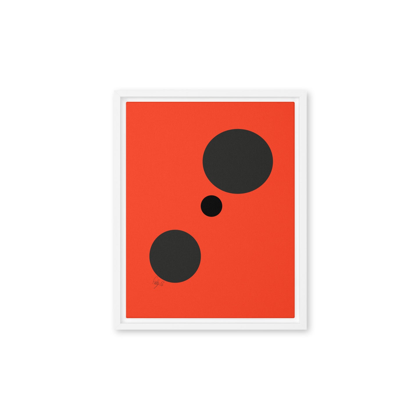 Dots orange framed canvas