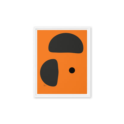 Opposite dots orange framed canvas