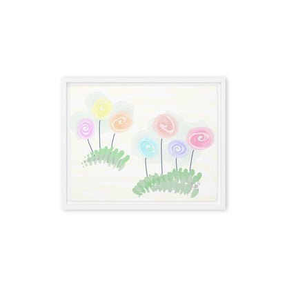 Women’s day flowers framed canvas