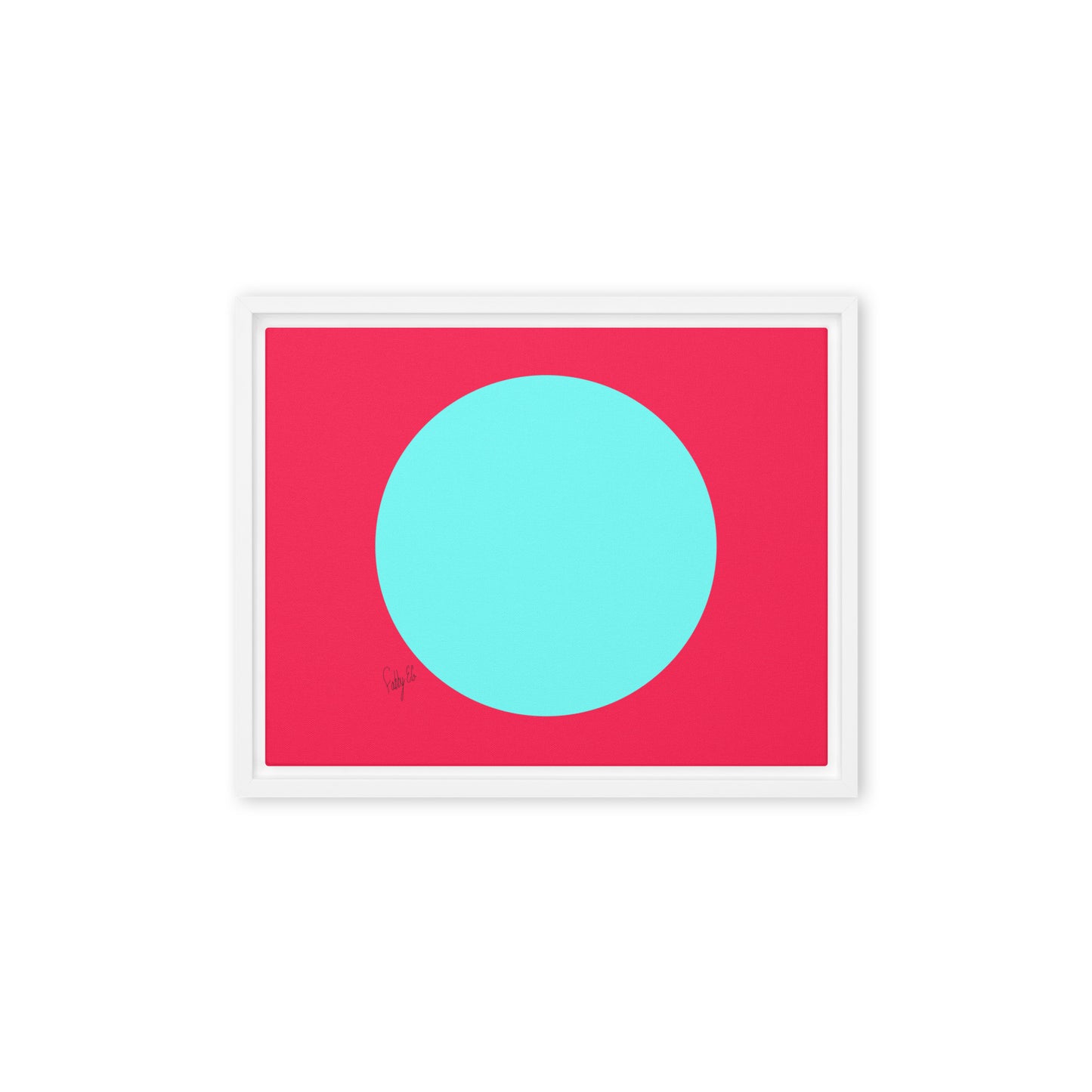 Circling around pink framed canvas