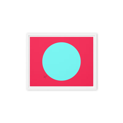 Circling around pink framed canvas