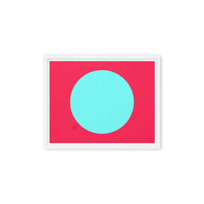 Circling around pink framed canvas