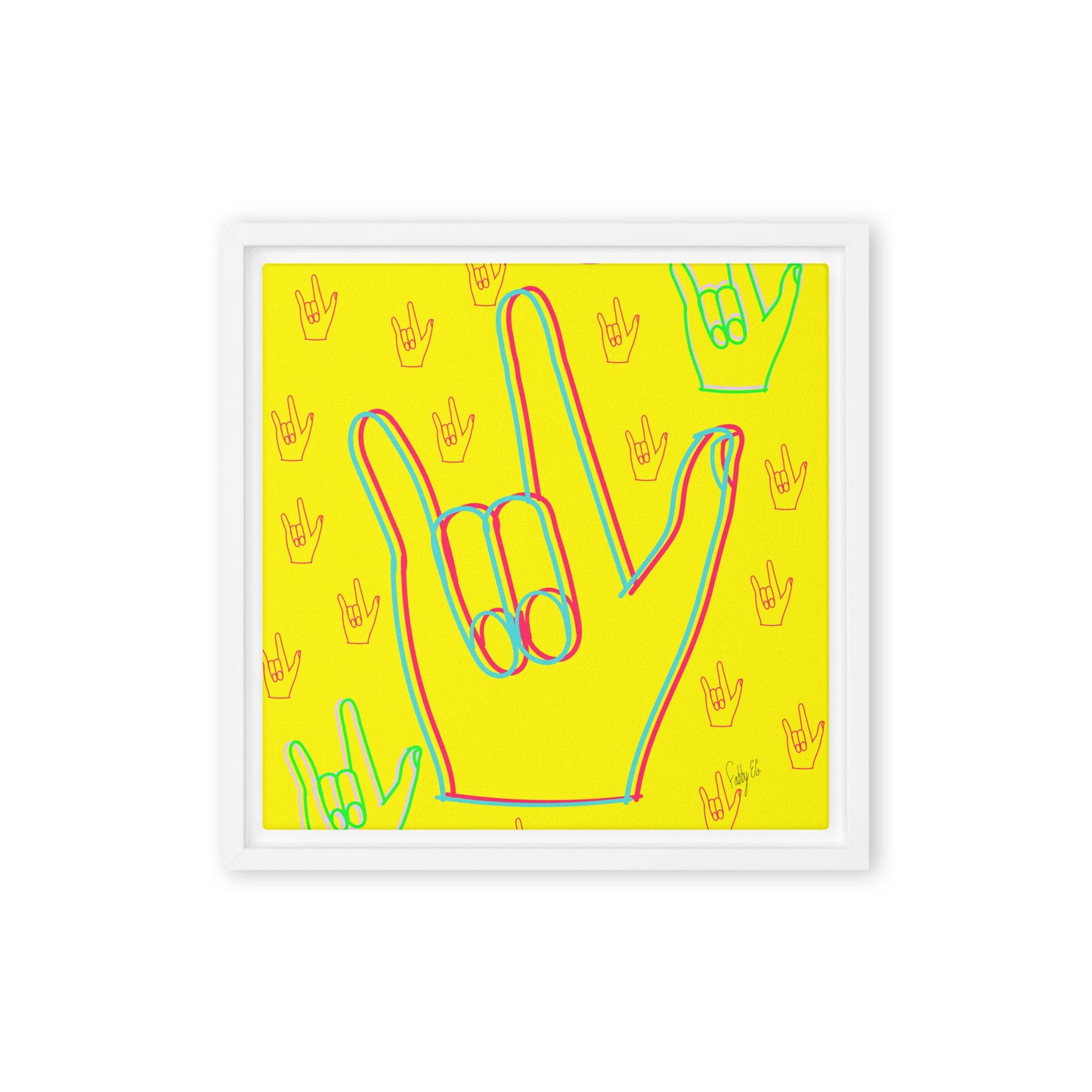 I love you sign language framed canvas