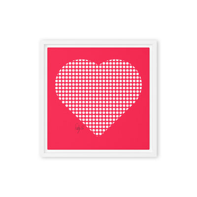 In love (dotted heart) framed canvas